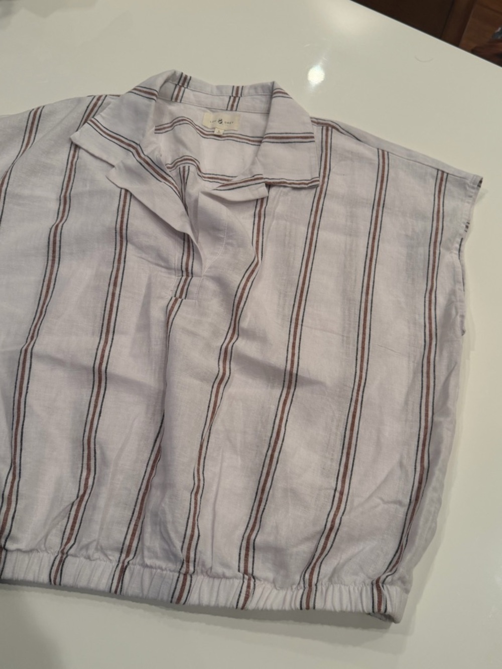 Lou & Grey Linen Striped Blouse